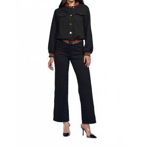 NEW OOLALA diamond quilt snap bomber and pant in black